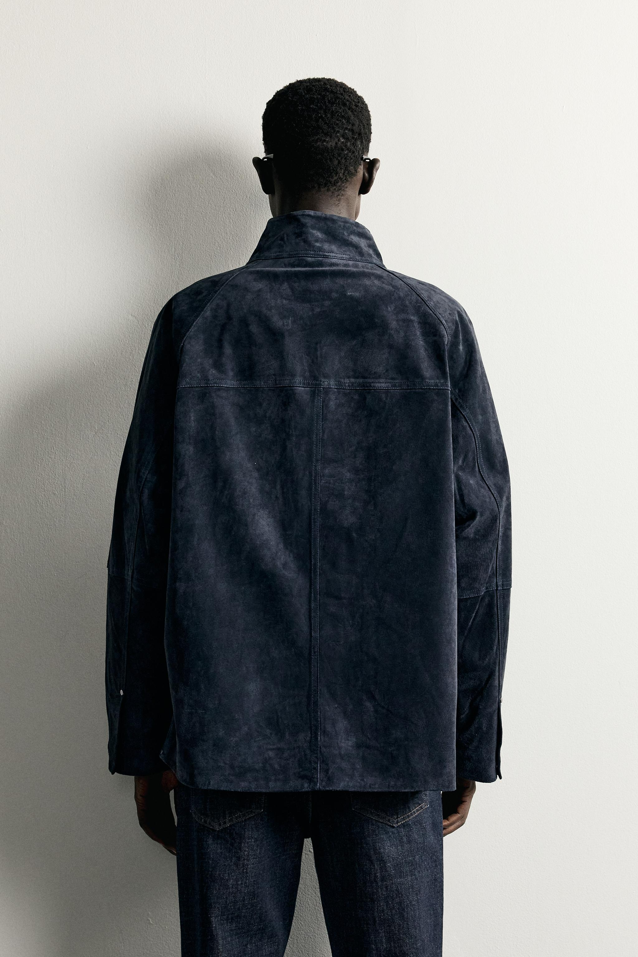 RELAXED-FIT SUEDE LEATHER PARKA
